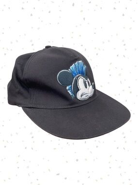 Disney Mickey Mouse Black Blue Mohawk Punk Baseball Hat Edgy Cap Teen Youth Size